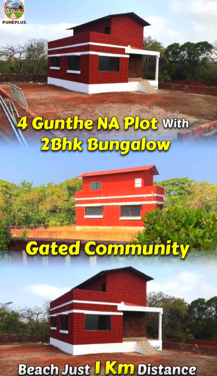 Ratnagiri-Hedavi Village - 4 Gunthe NA Plot with 2 BHK Bungalow